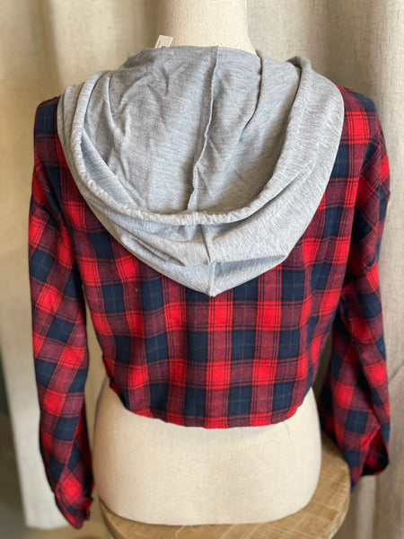 Hooded Cropped Flannel