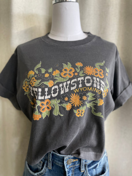 Yellowstone Floral Cropped Tee