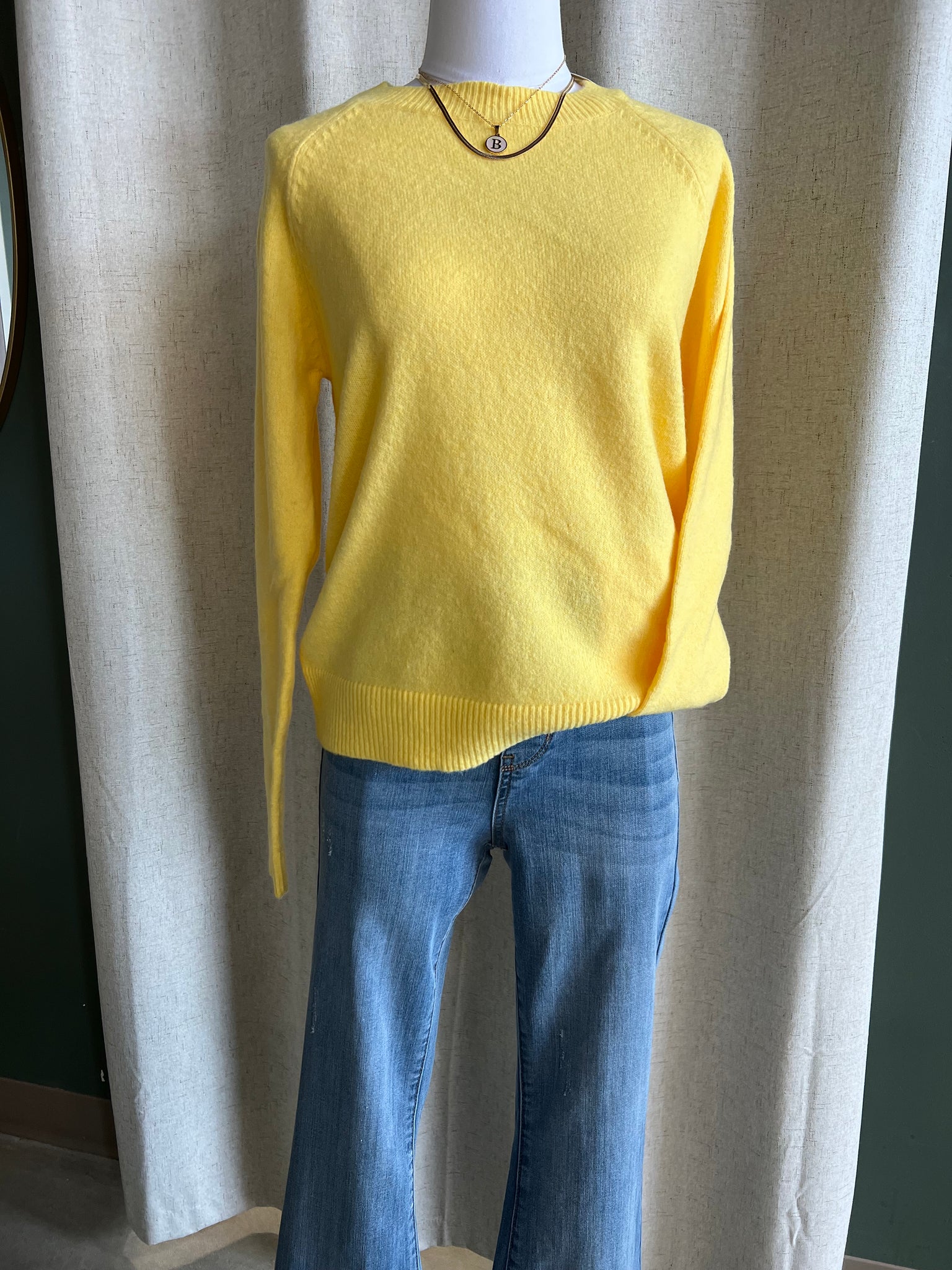 Yellow Crew Neck Soft Sweater