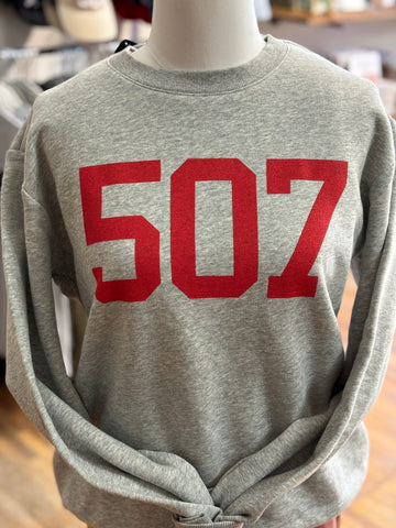 507 Crewneck - Athletic Grey/Red