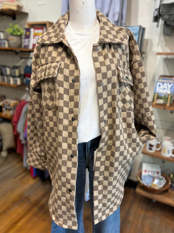 Oversized Checkered Shacket