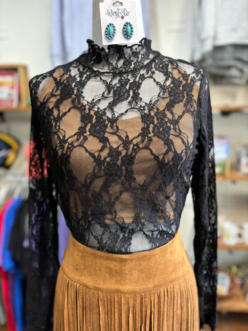 Lace Mock Neck