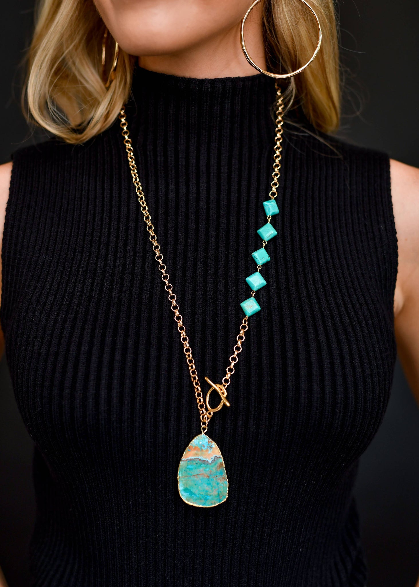 Landry Gold & Turquoise Necklace