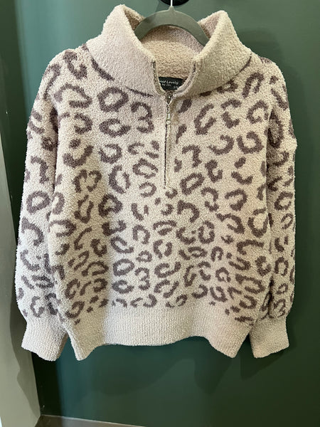 Leopard 1/2 Zip Sweater