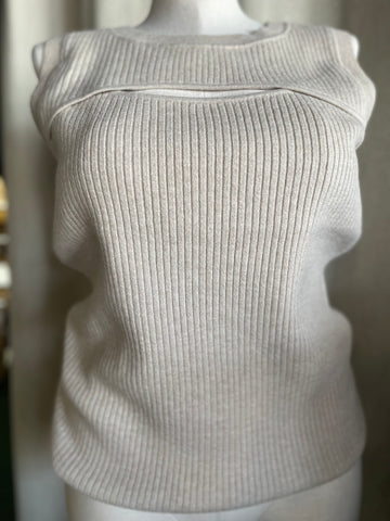 Cut Out Ribbed Sleeveless Sweater