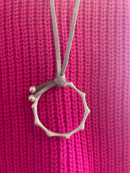 Long Silver Drop Necklace