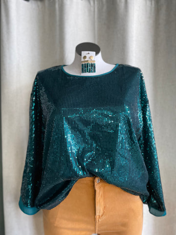 Emerald Sequins Blouse