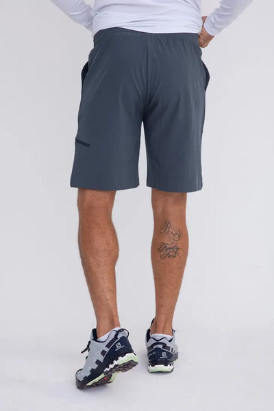 Drawstring Shorts w/ Zipper Pouch - Slate